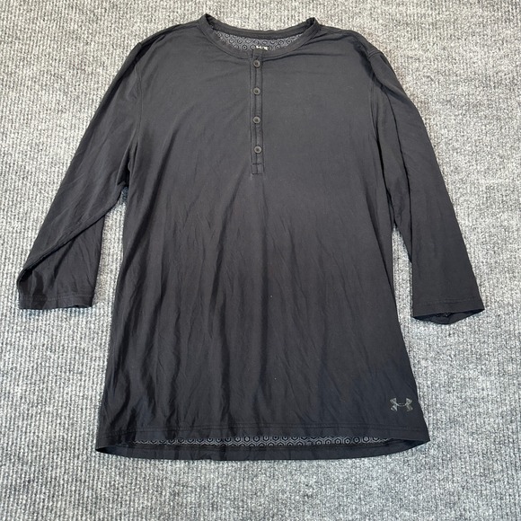 Under Armour Other - Under Armour Athlete Recovery Sleepwear Henley Mens Large Black 3/4 Sleeve Shirt